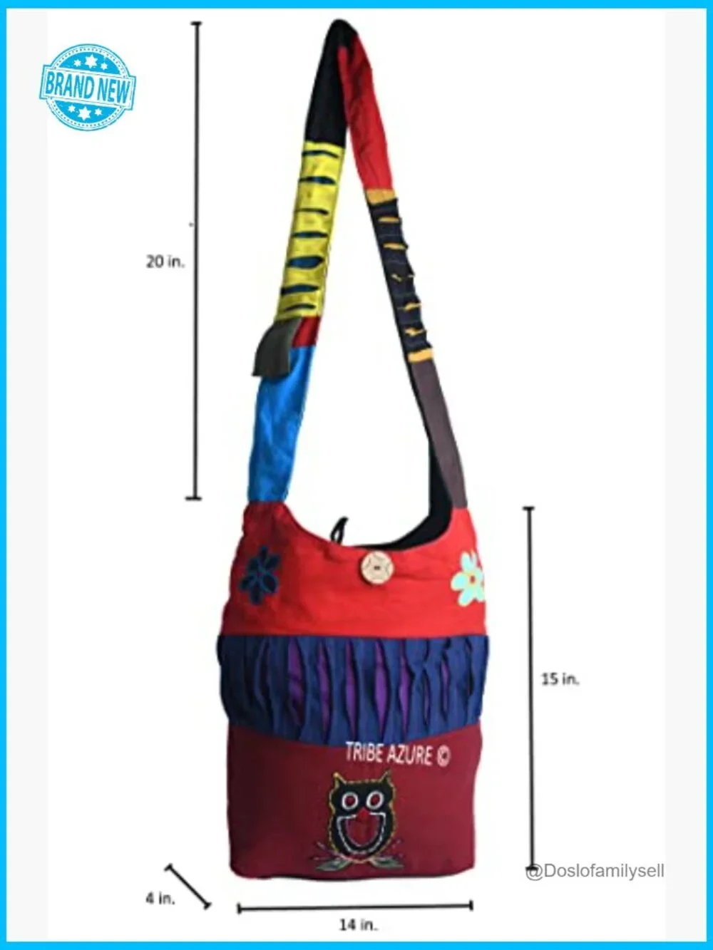 Hobo Crossbody Bag with Handmade Patchwork Lightweight Roomy Spacious Shoulder